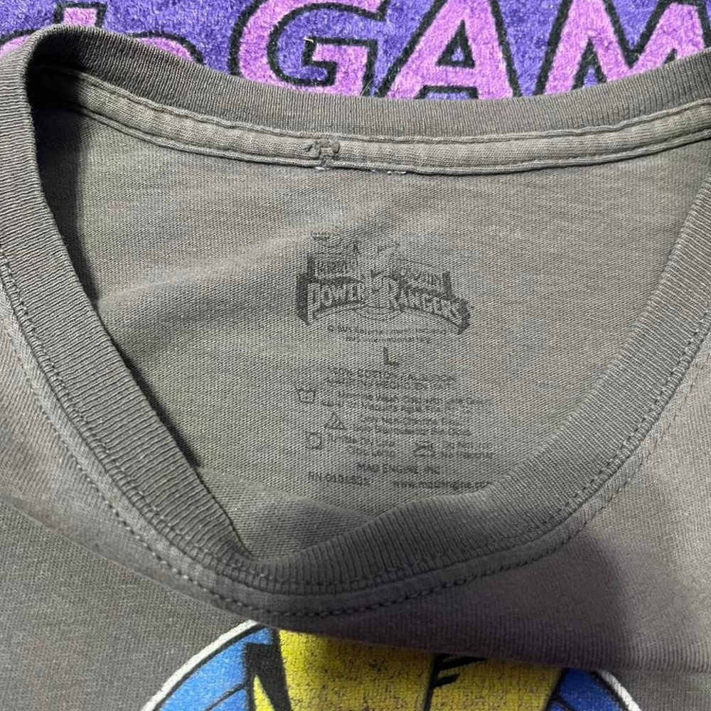 90's Mighty Morphin Power Rangers grey cotton t-shirt Size L - Picture 5 of 5